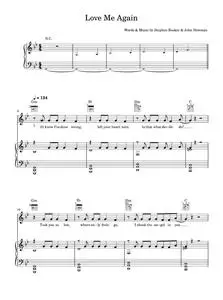 Love me again - John Newman (Piano-Vocal-Guitar (Piano Accompaniment))