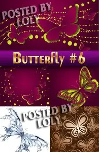 Beautiful butterfly #6 - Stock Vector