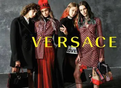 Gigi Hadid, Mica Arganaraz, Taylor Hill and Vittoria Ceretti by Bruce Weber for Versace Fall/Winter 2017