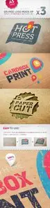 Cardboard Logo Mockup Pack With Custom Backgrounds