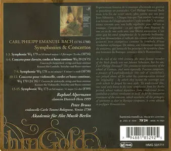 C.P.E. Bach - Akademie für alte Musik Berlin - Symphonies & Concertos (2001,  ReIssue 2008)