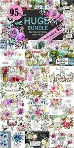 CreativeMarket - Watercolor Floral Graphic Bundle