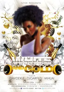 Flyer Template PSD - White and Gold