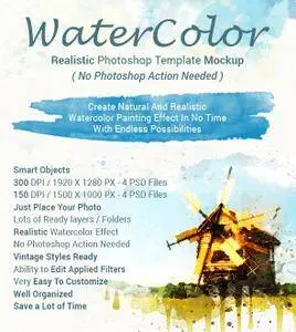 GraphicRiver - Realistic Watercolor Photoshop Template Mock-Ups