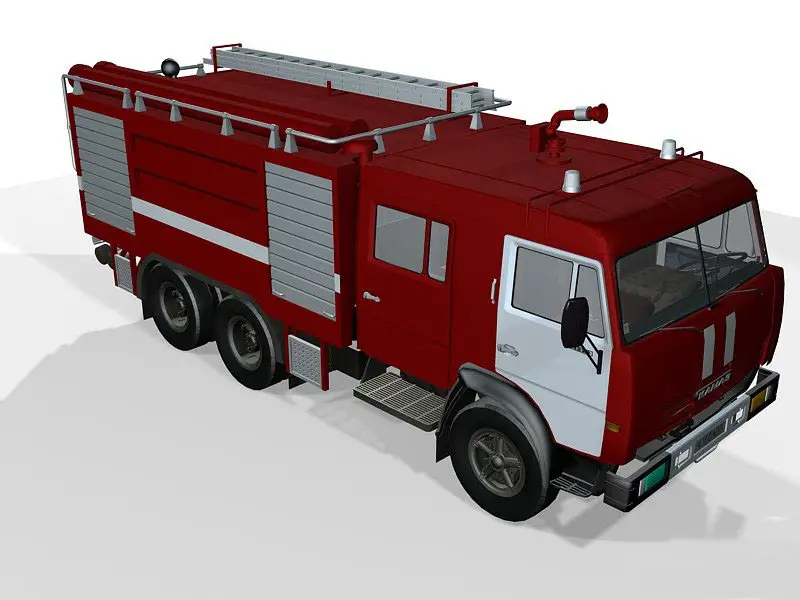 Пожарный 3. 3d model пожарная машина КАМАЗ. 3д модель пожарного автомобиля КАМАЗ 43118. Пожарный КАМАЗ 3д модель. Модель пожарных машин из бумаги НПС 110 КАМАЗ.