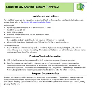 Carrier HAP (Hourly Analysis Program) 6.2