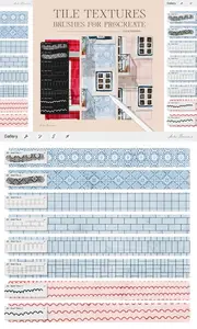 Tile Textures Brushes for Procreate JZMLNDA