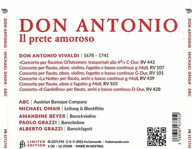 Michael Oman, Austrian Baroque Company - Antonio Vivaldi: Don Antonio (2022)
