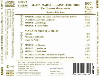 Spectre de la Rose - Marin Marais, Sainte-Colombe: The Great Masterworks (1993)
