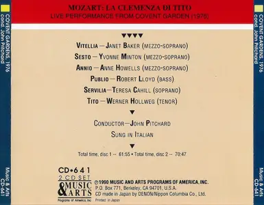 John Pritchard, Orchestra of the Royal Opera House, Covent Garden - Wolfgang Amadeus Mozart: La Clemenza di Tito (1990)