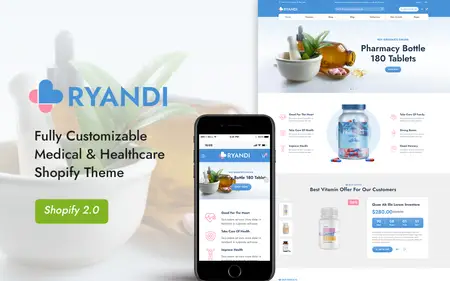 Ryandi - Medical and Pharmacy Shopify 2.0 Theme Shopify Theme