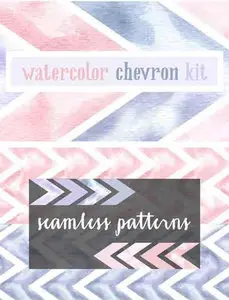 CreativeMarket - Watercolor Chevron Bundle