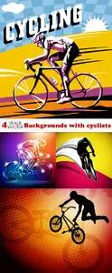 Vectors - Backgrounds with cyclists