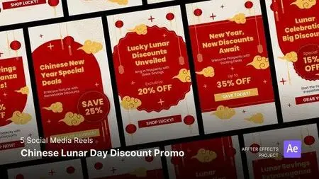 Social Media Reels - Chinese Lunar Day Discount Promo After Effects Template 50567197