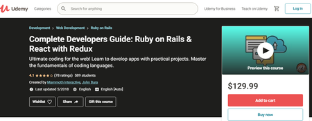 Complete Developers Guide: Ruby on Rails & React with Redux