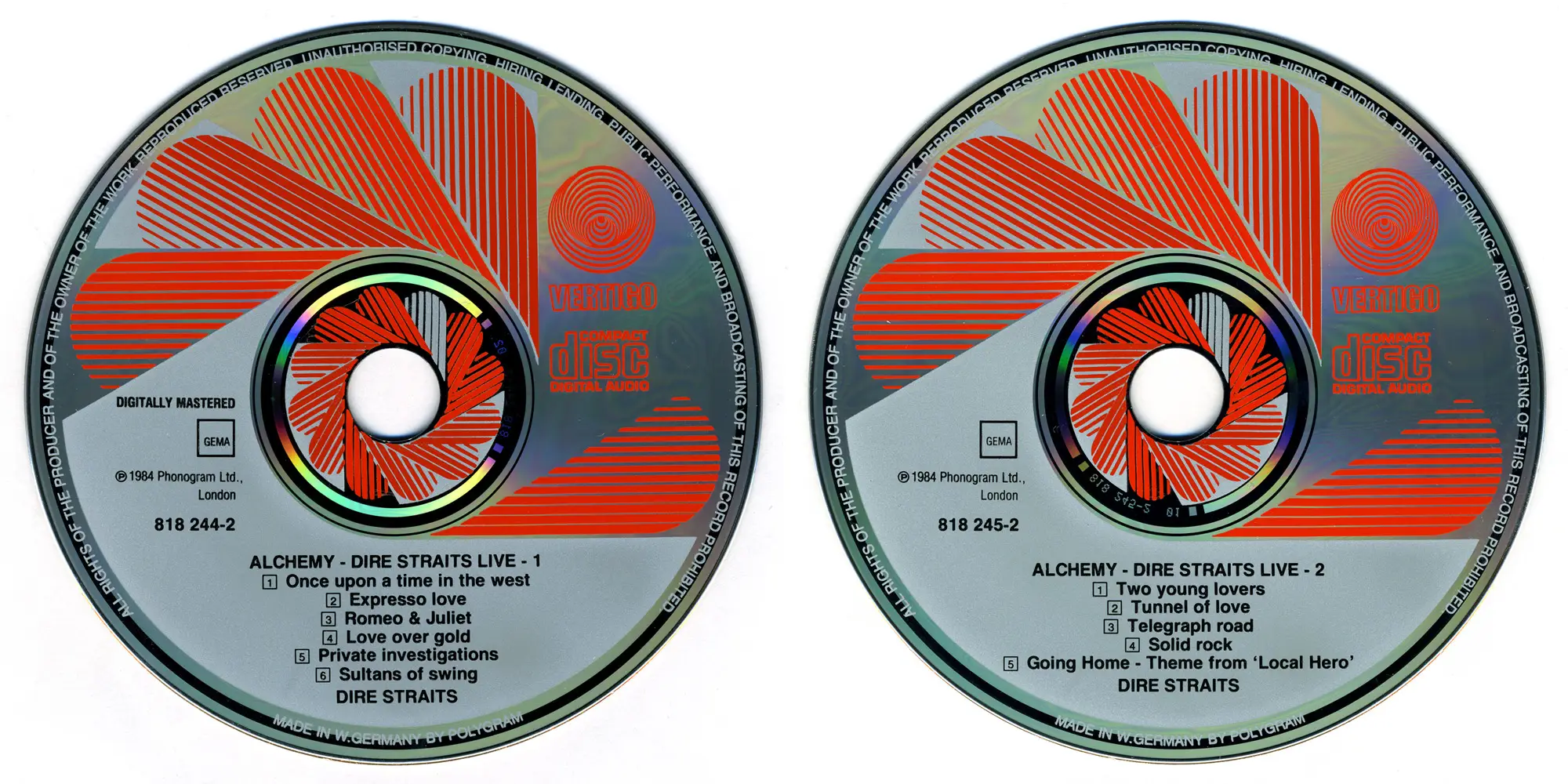 Dire Straits - Alchemy Live (1984) (2CD, Vertigo 818 243-2) RESTORED