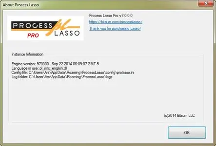 Bitsum Technologies Process Lasso Pro 7.0