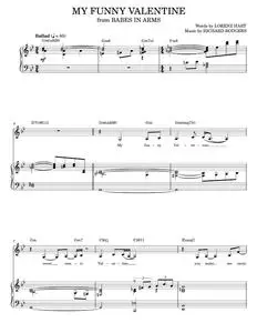 My Funny Valentine - Babes In Arms Musical, Rodgers & Hart, Sarah Vaughan (Piano Vocal)