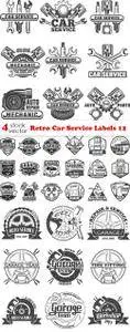 Vectors - Retro Car Service Labels 12