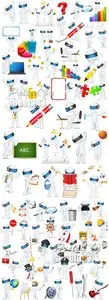 3D Robots Figures Vector