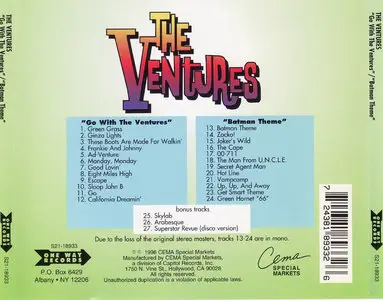 The Ventures - Go With The Ventures (1966) & Batman Theme (1966) [1996, 2 in 1, Cema S21-18933]