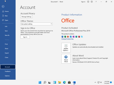 Windows 11 Pro Build 22000.51 (TPM 2.0 Compliant) (x64) With Office 2019 Pro Plus Preactivated