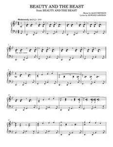 Beauty And The Beast - Alan Menken, Celine Dion & Peabo Bryson (Piano Solo)