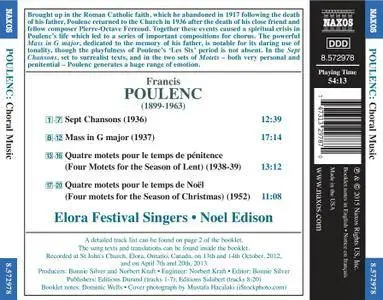 Elora Festival Singers, Noel Edison - Francis Poulenc: Mass in G major; Sept Chansons; Motets (2015)