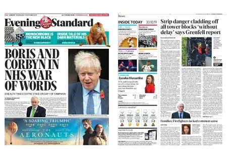 London Evening Standard – October 30, 2019