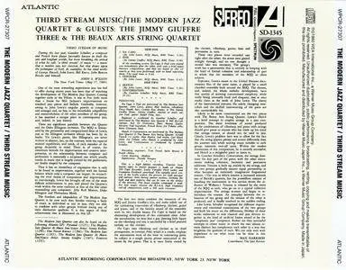 The Modern Jazz Quartet - Third Stream Music (1960) {2013 Japan Jazz Best Collection 1000 Series WPCR-27307}