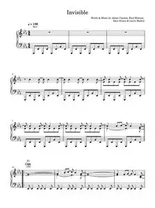 Invisible - U2 (Piano-Vocal-Guitar (Piano Accompaniment))