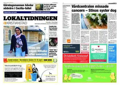 Lokaltidningen Kristianstad – 13 april 2019