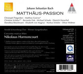 Nikolaus Harnoncourt, Concentus Musicus Wien, Arnold Schoenberg Chor - Johann Sebastian Bach: Matthäus-Passion (2001)