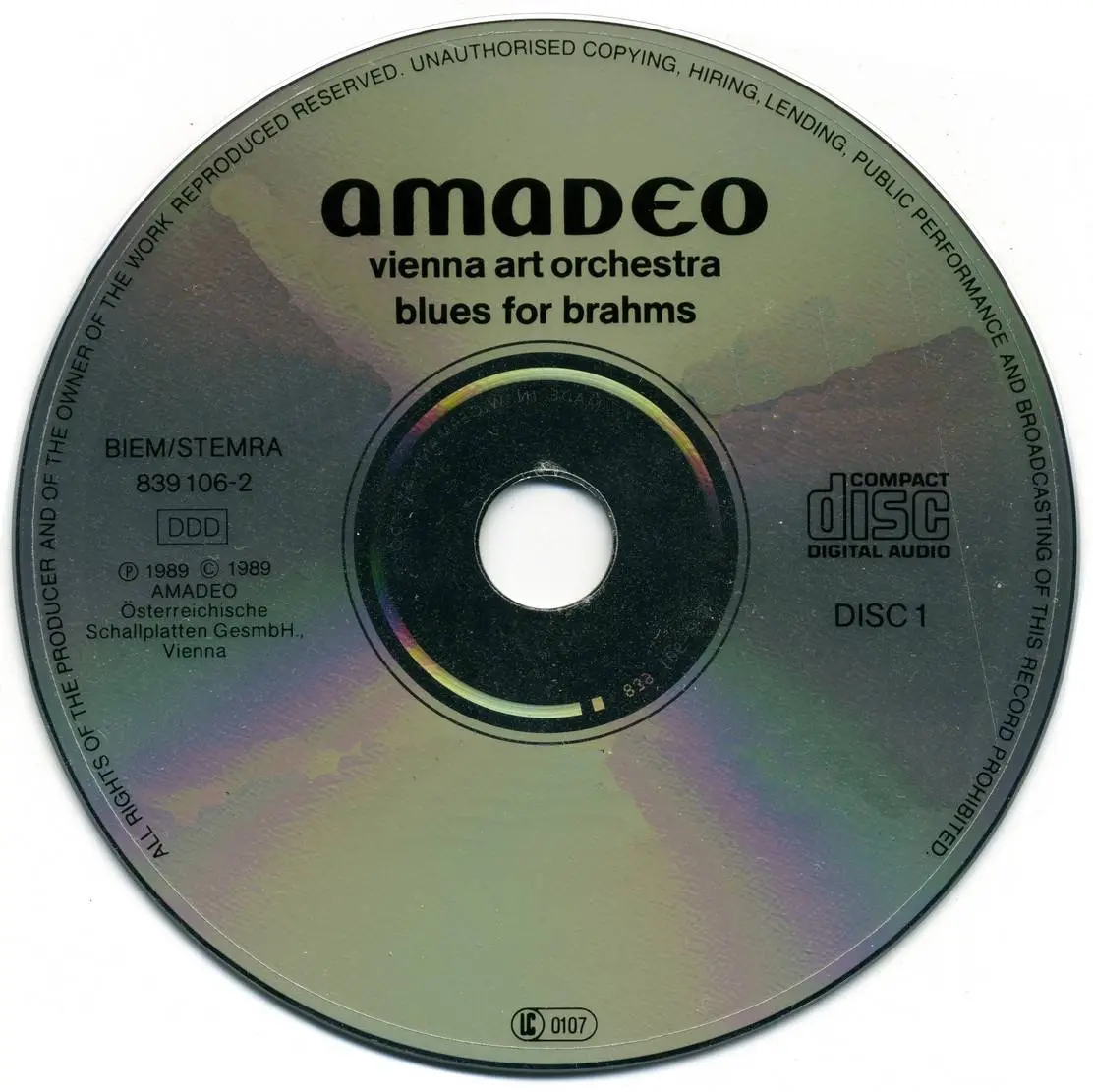 Vienna Art Orchestra - Blues For Brahms (1989) {2CD Set Amadeo 839 105-2}