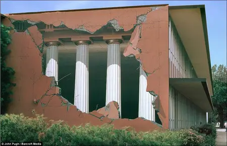 3D murals painted on the sides of buildings
