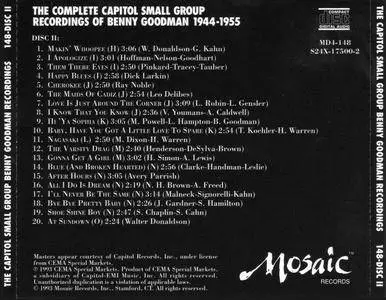 Benny Goodman - The Complete Capitol Small Group Recordings Of Benny Goodman 1944-1955 (1993) {4CD Mosaic MD4-148}