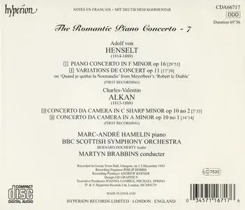 Marc-André Hamelin, Martyn Brabbins - The Romantic Piano Concerto Vol. 7: Henselt & Alkan: Piano Concertos (1993)