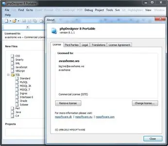 phpDesigner 8.1.1 Multilingual + Portable