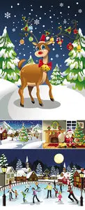 Winter & Christmas Backgrounds Vector