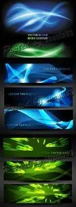 Abstract Green & Blue Banners Vector