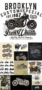 Retro Motorcycle Vector