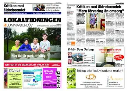 Lokaltidningen Lommabladet – 14 september 2019