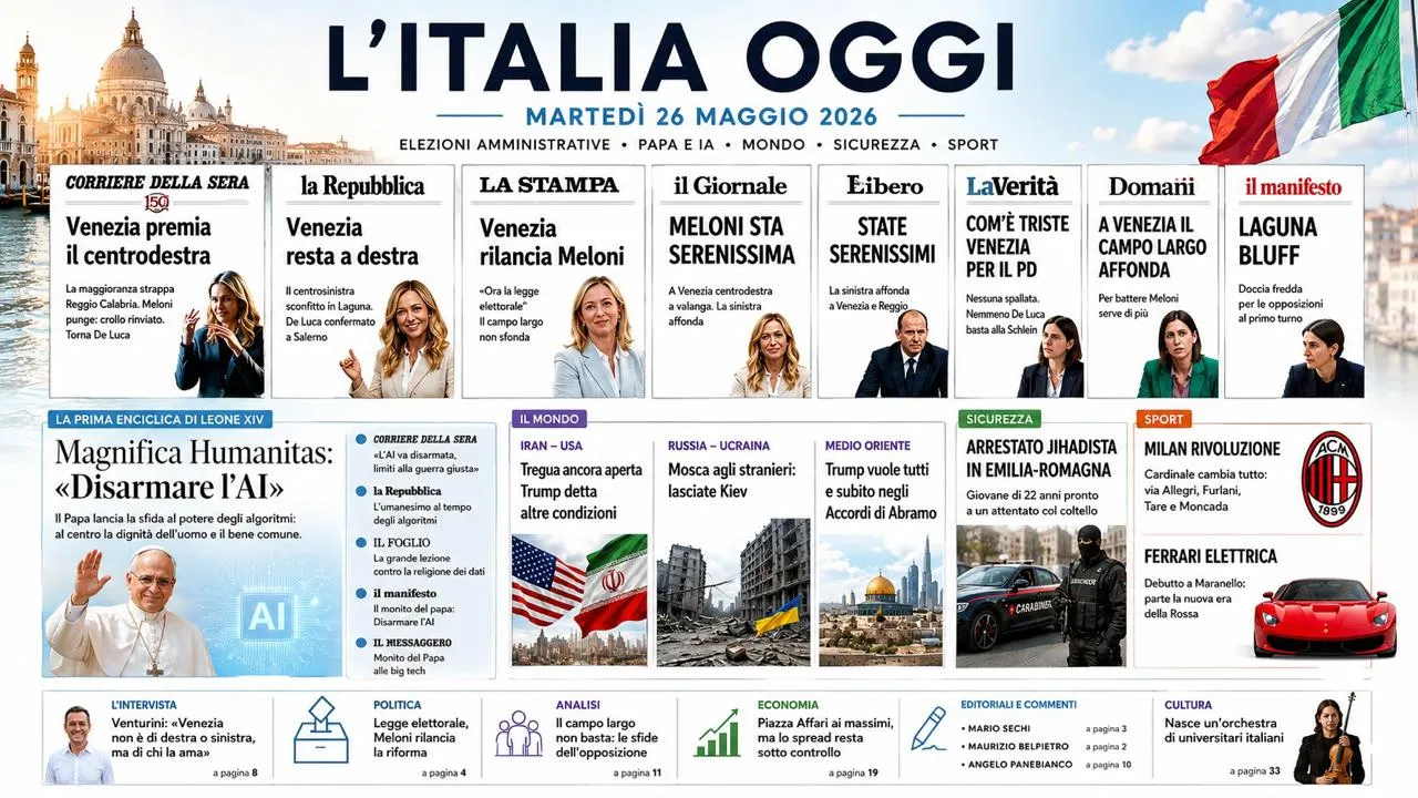 Rassegna stampa italiana — martedì 26 maggio 2026