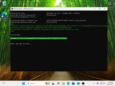 Windows 11 Pro 25H2 Build 26200.6725 (No TPM Required) Multilingual Preactivated