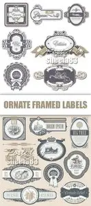 Ornate Framed Labels Vector