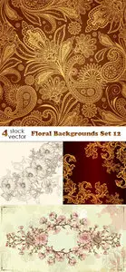 Vectors - Floral Backgrounds Set 12