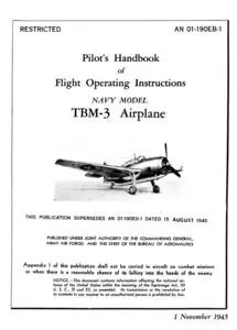 Pilots Handbook of Flight Operating Instructions NAVY MODEL TBM-3 Airplane