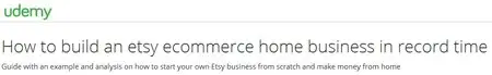 How to build an etsy ecommerce home business in record time