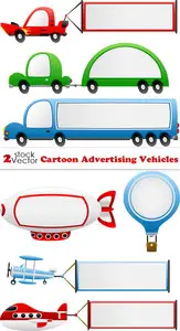 Vectors - Cartoon Advertising Vehicles