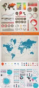 Diagram and infographics for the presentation vector set 4